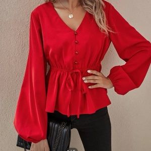 Womens Red Blouse